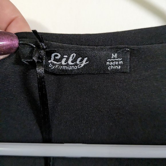 NWT Lily by Firmiana Women's Long Sleeve Black Tunic Top - Picture 4 of 7